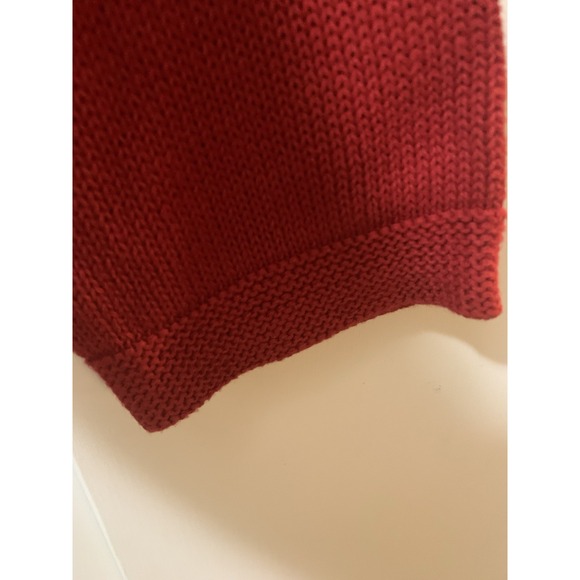 Lauren Ralph Lauren 3X Red Cotton Top Lace Up Crew Neck Long Sleeve Tunic Blouse - Picture 7 of 11